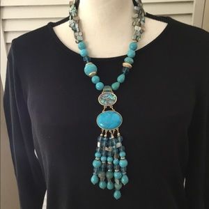Turquoise and Abalone Statement Necklace
